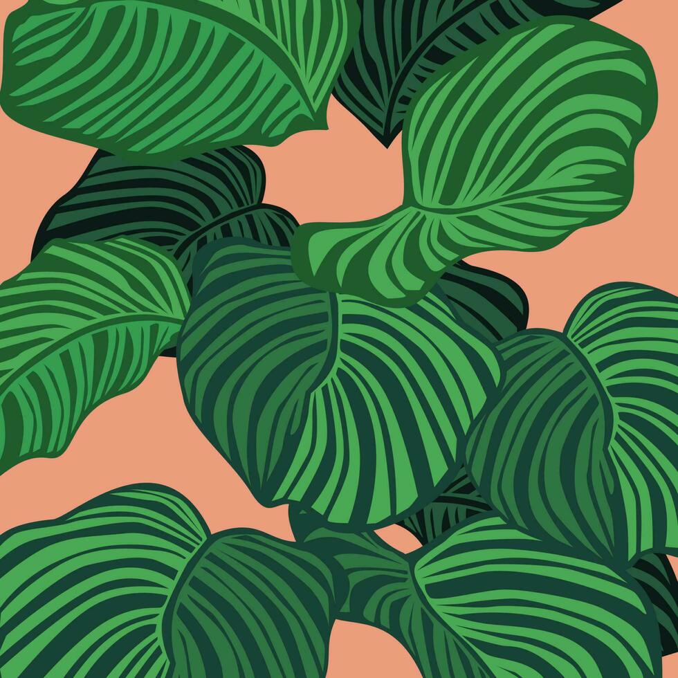 green tropical pattern background vector