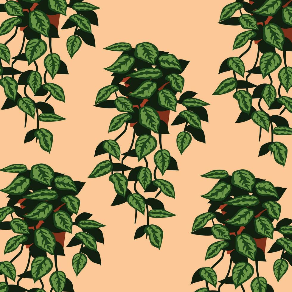 green tropical pattern background vector