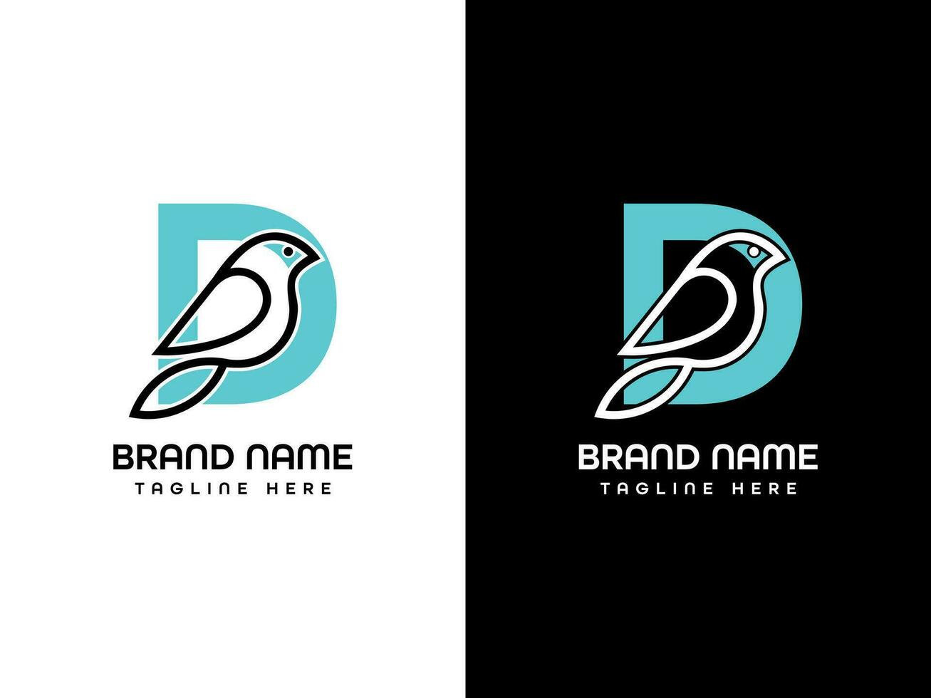 D Bird Logo Design vector