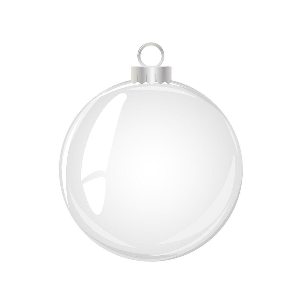 Glass Christmas ball. Element of holiday decoration. Vector object for christmas design, mockup