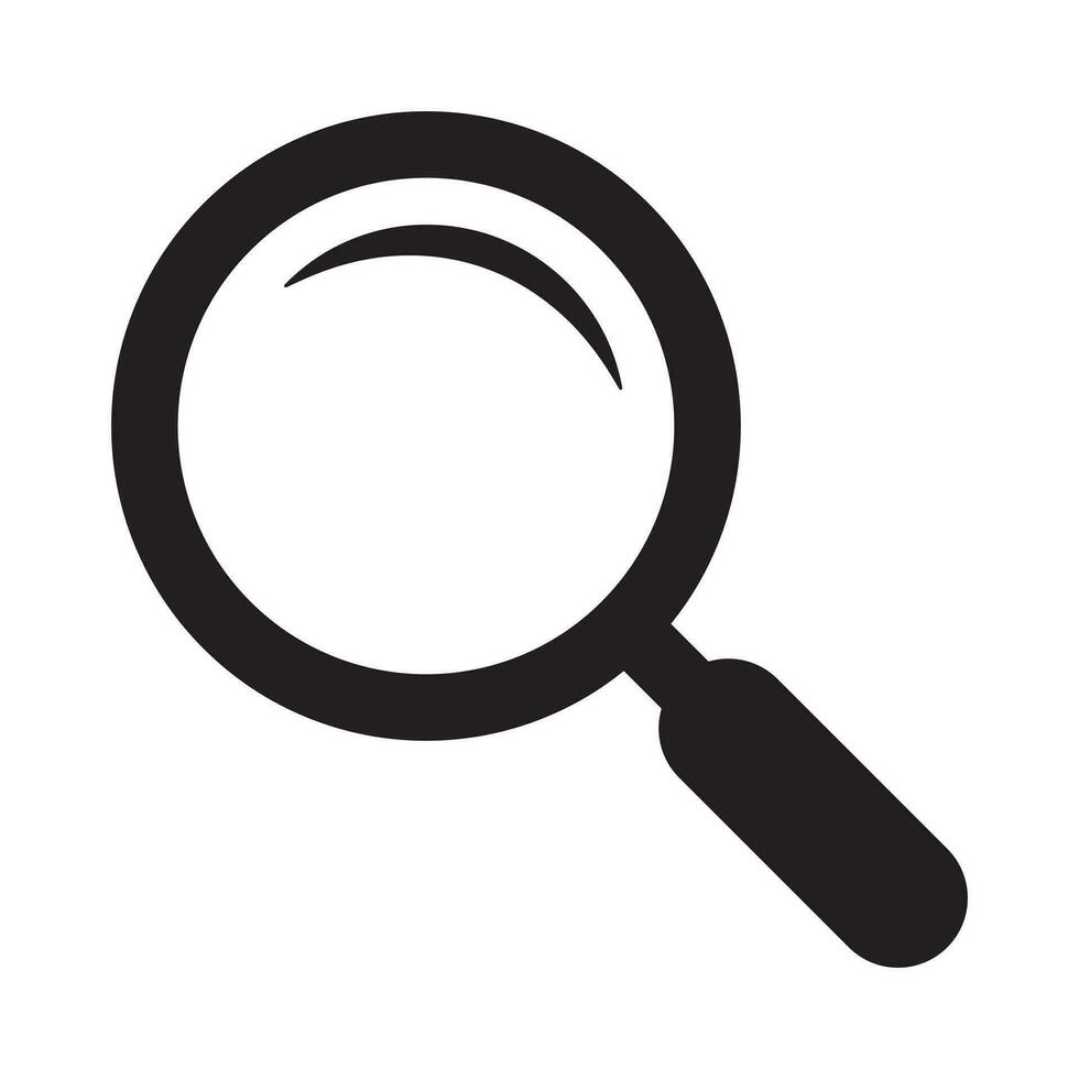 Magnifying glass icon, magnifier or loupe sign. vector
