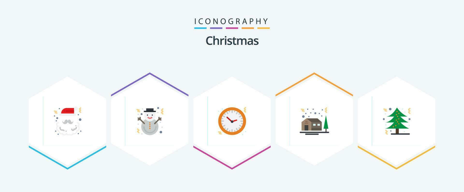 Christmas 25 Flat icon pack including winter. christmas. gingerbread. tree. time vector