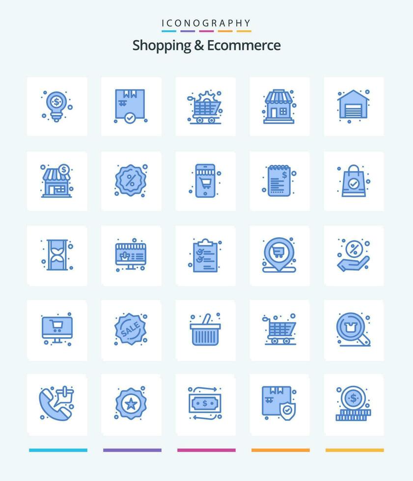 Creative Shopping  Ecommerce 25 Blue icon pack  Such As dollar. shopping. commerce. shop. shopping vector