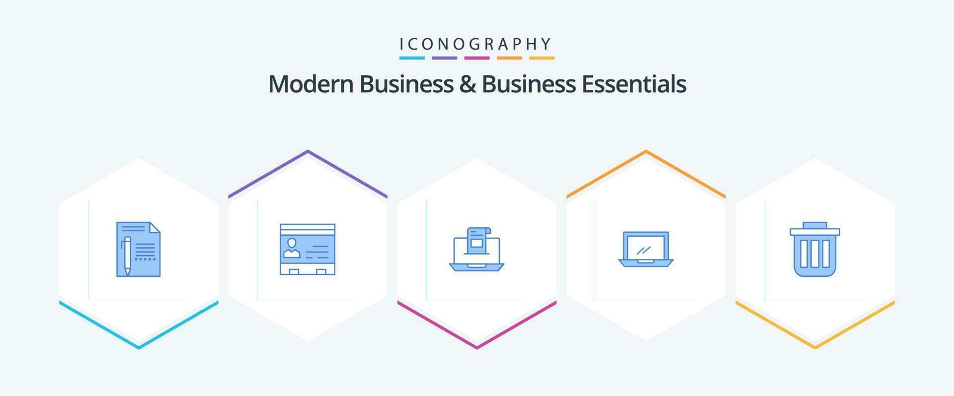 Modern Business And Business Essentials 25 Blue icon pack including letter. e-mail. cards. communication. phone vector