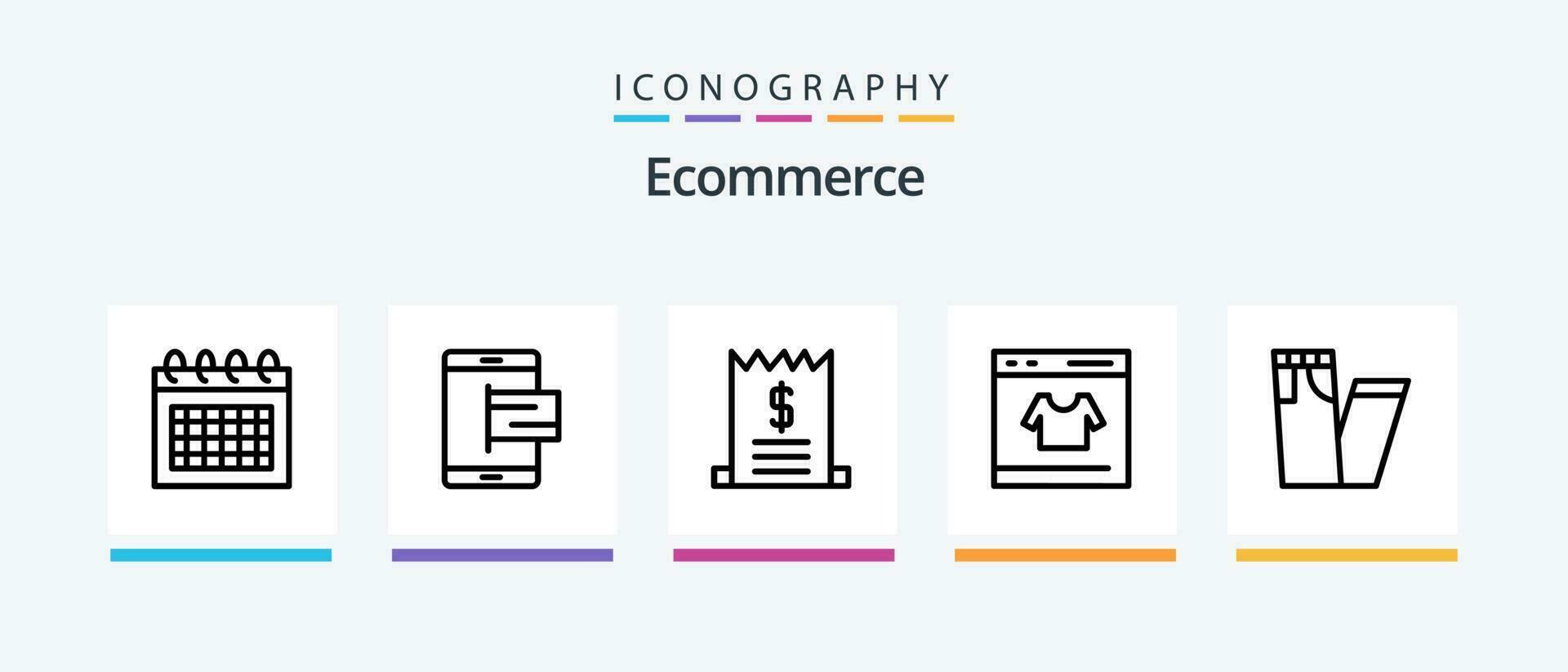 Ecommerce Line 5 Icon Pack Including cash. online. product. mobile. commerce. Creative Icons Design vector