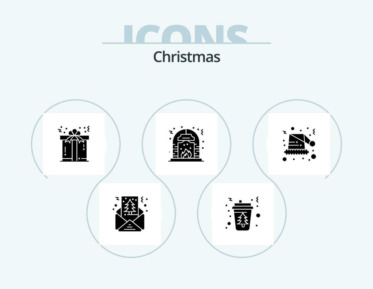 Christmas Glyph Icon Pack 5 Icon Design. christmas. fire. tree. culture. love vector