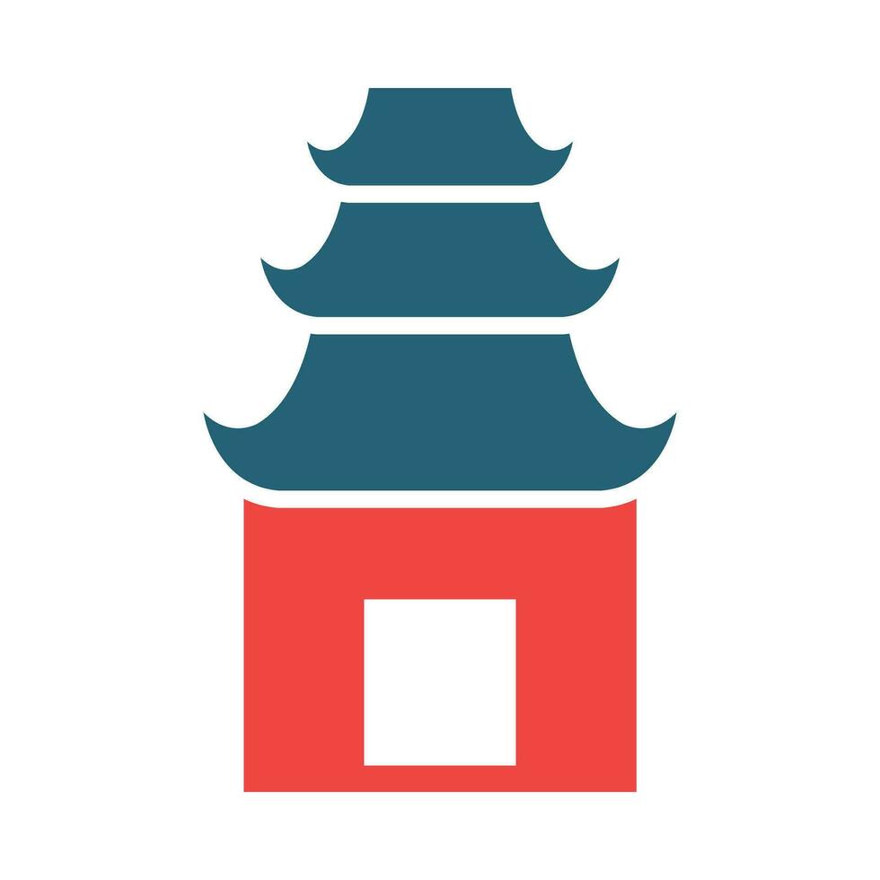 Temple Vector Glyph Two Color Icon For Personal And Commercial Use.