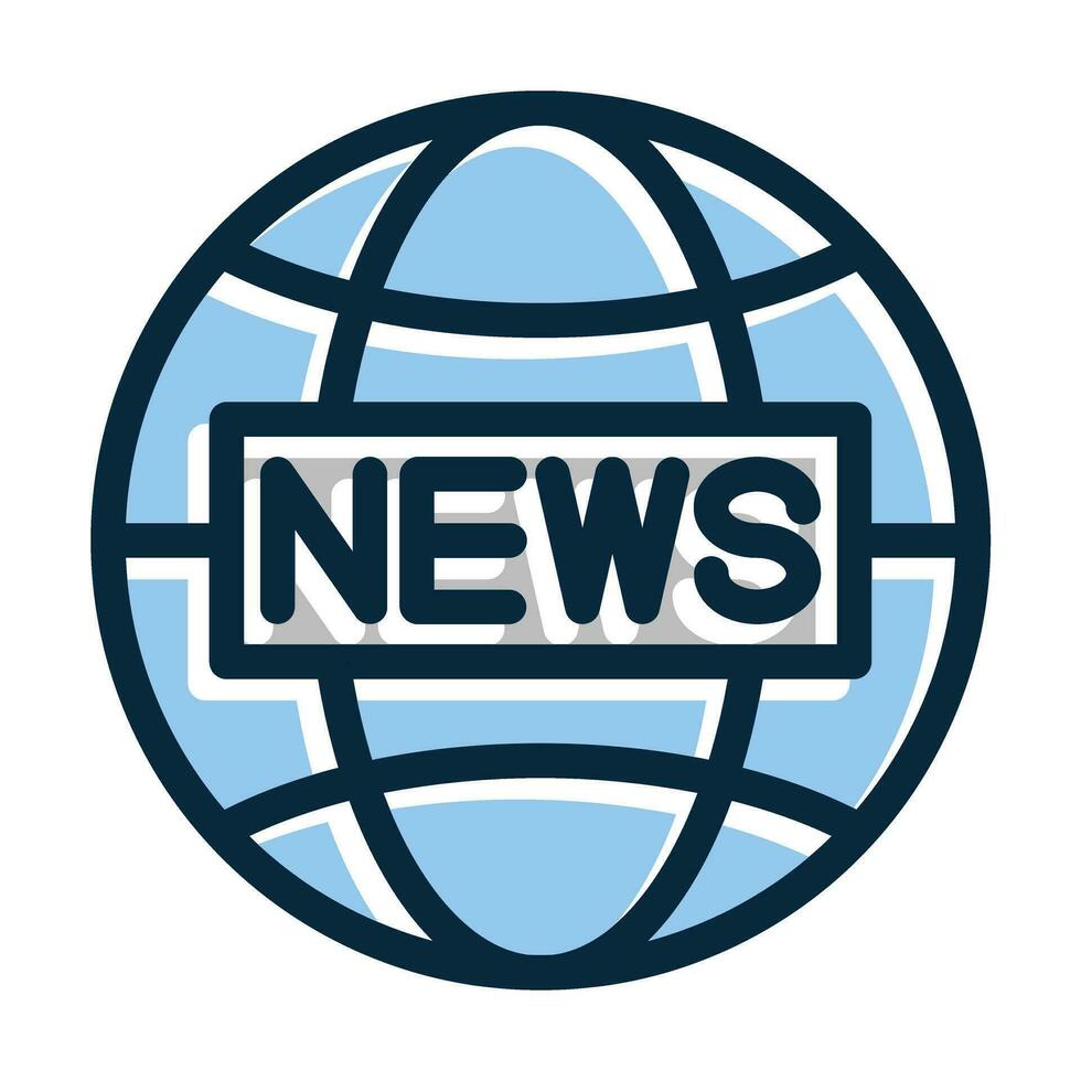News Vector Thick Line Filled Dark Colors Icons For Personal And Commercial Use.