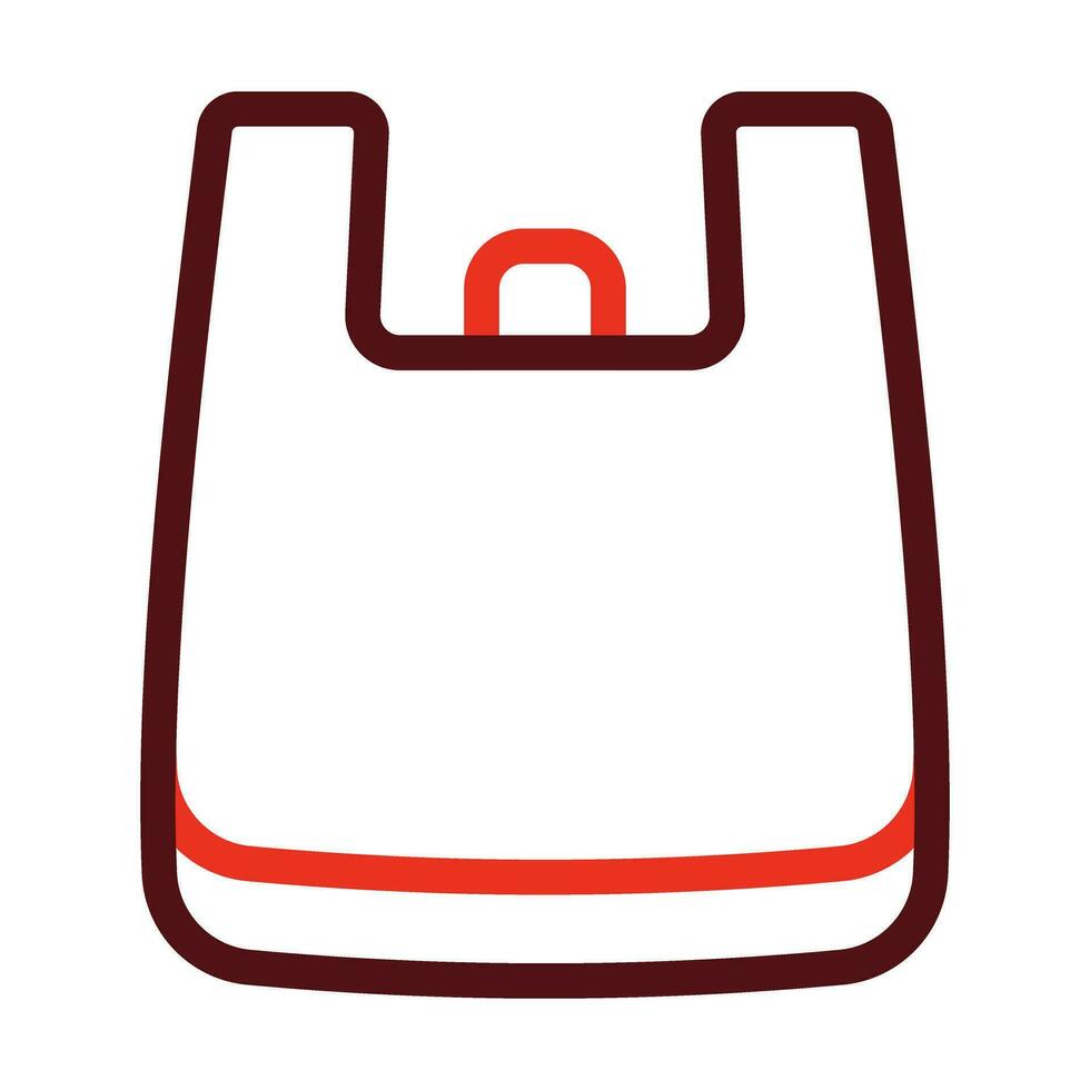 Plastic Bag Vector Thick Line Two Color Icons For Personal And Commercial Use.