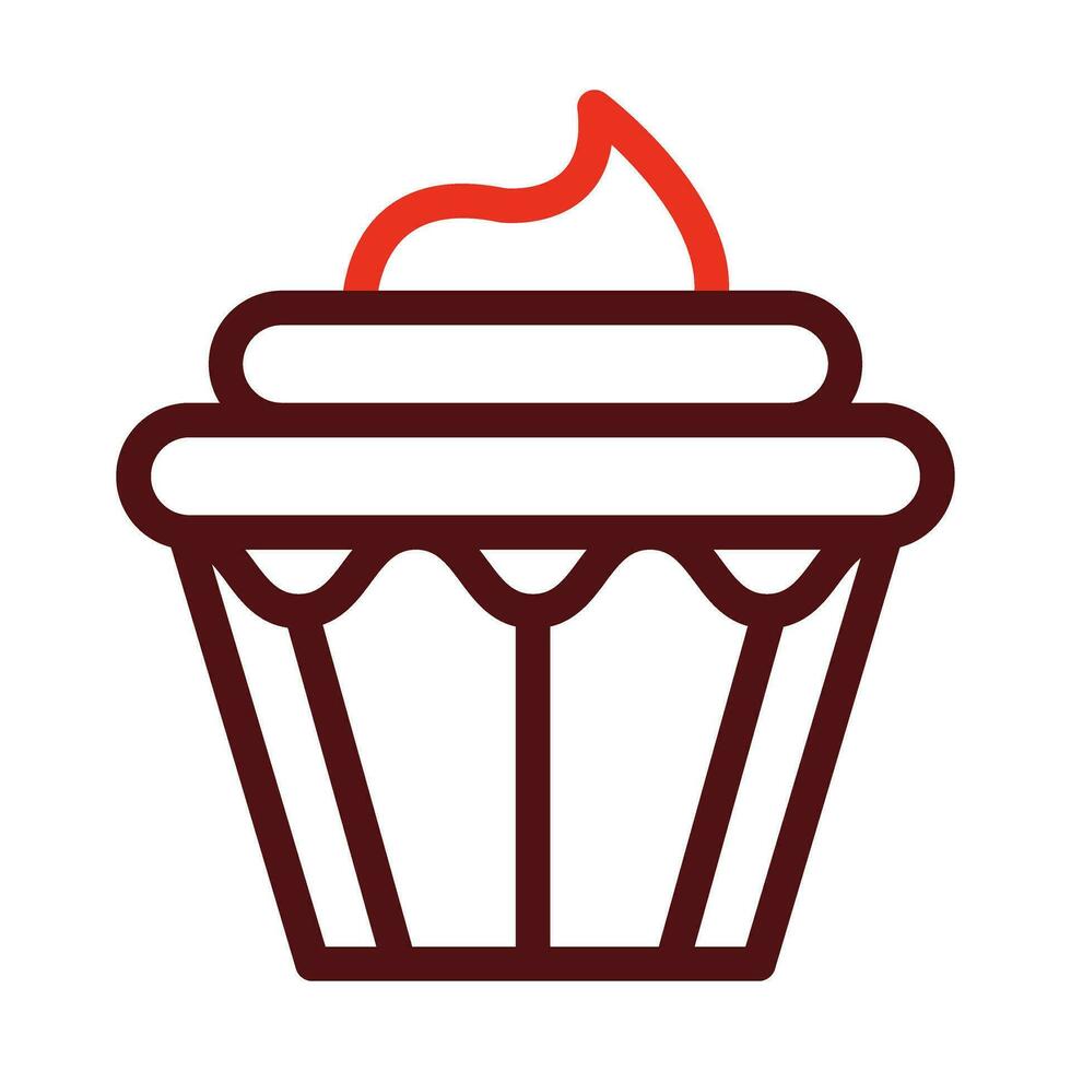 Cupcake Vector Thick Line Two Color Icons For Personal And Commercial Use.