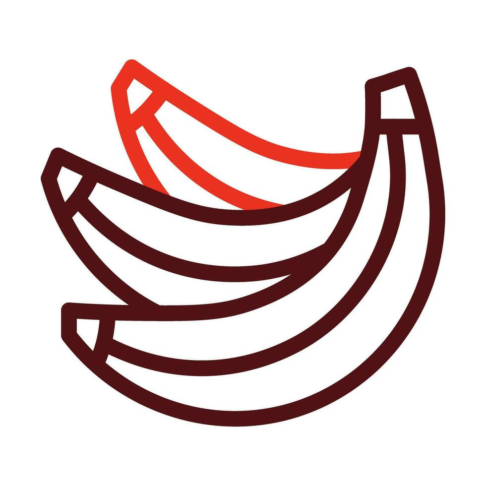 Banana Vector Thick Line Two Color Icons For Personal And Commercial Use.