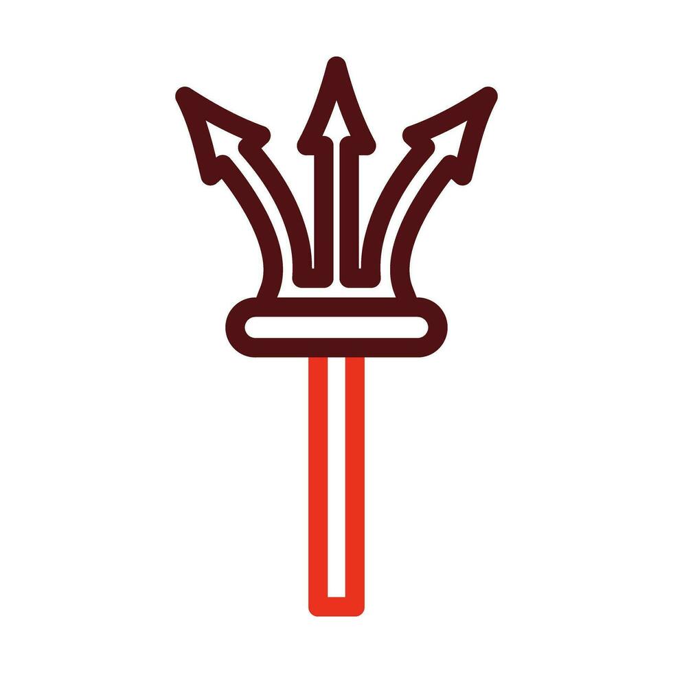 Trident Vector Thick Line Two Color Icons For Personal And Commercial Use.