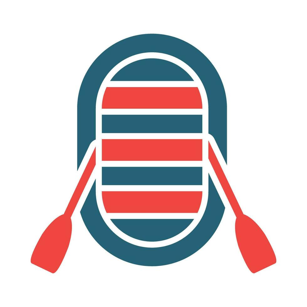 Inflatable Boat Vector Glyph Two Color Icon For Personal And Commercial Use.