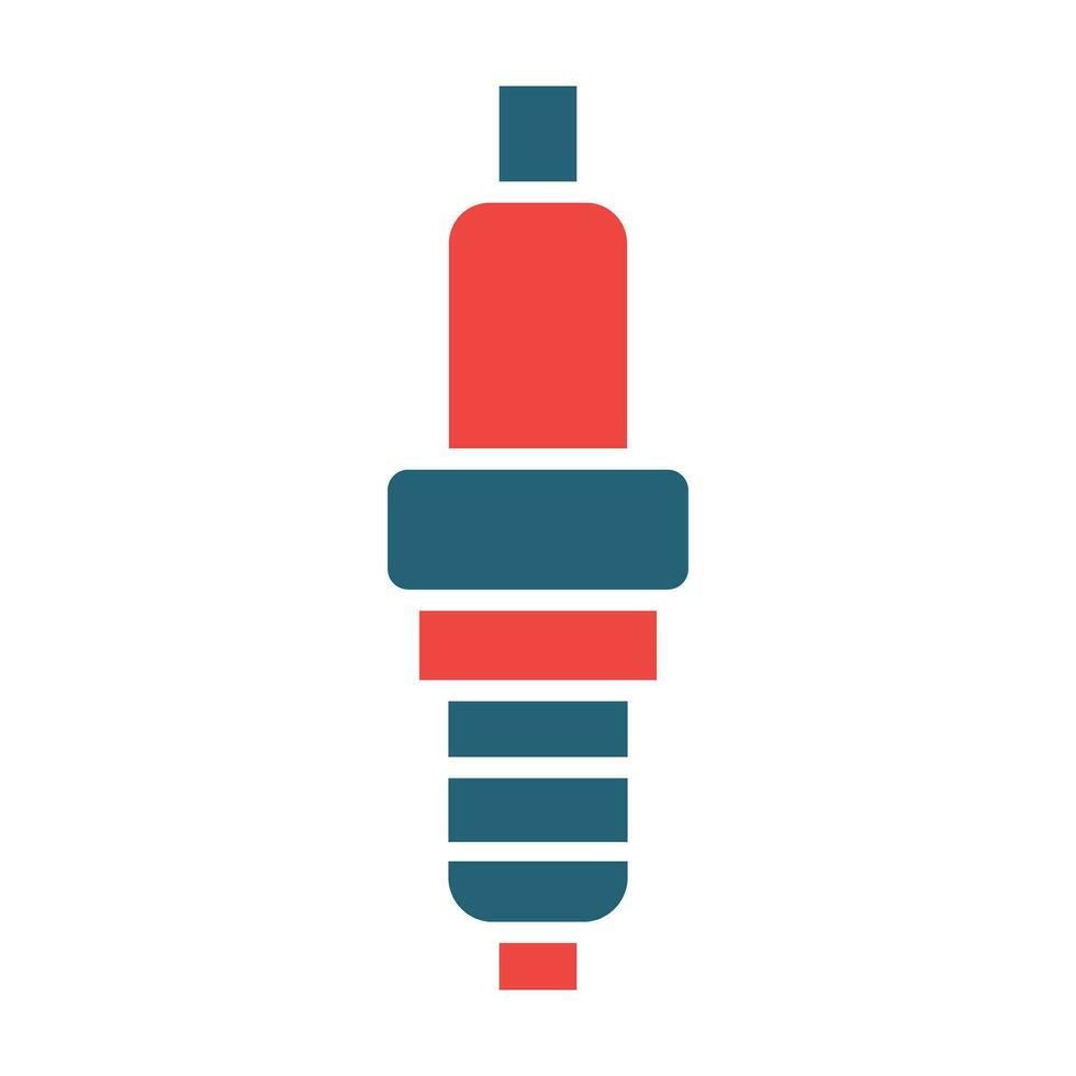 Spark Plug Vector Glyph Two Color Icon For Personal And Commercial Use.