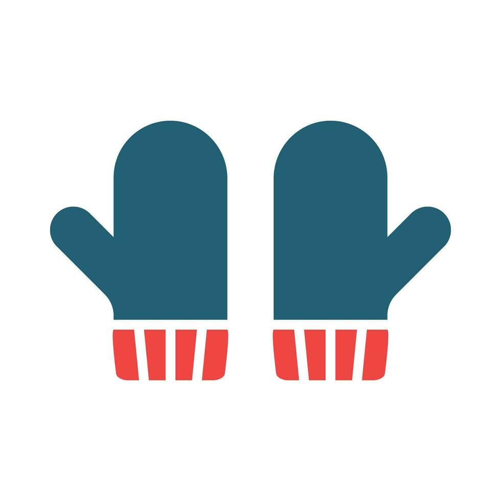 Mitten Vector Glyph Two Color Icon For Personal And Commercial Use.