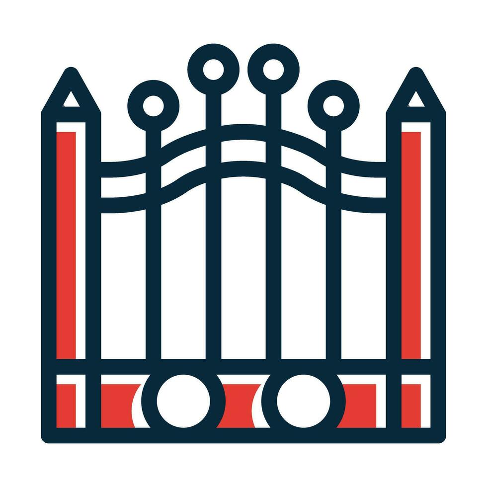 Gate Vector Thick Line Filled Dark Colors Icons For Personal And Commercial Use.