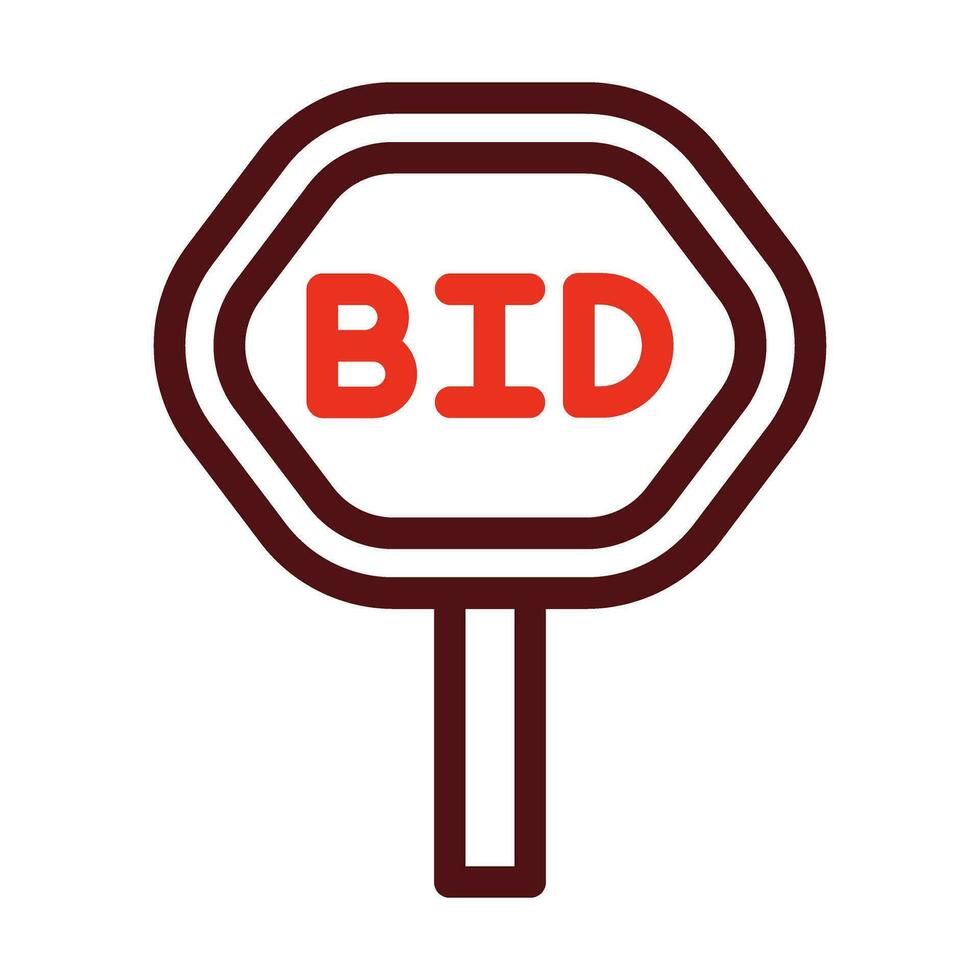 Bidding Vector Thick Line Two Color Icons For Personal And Commercial Use.