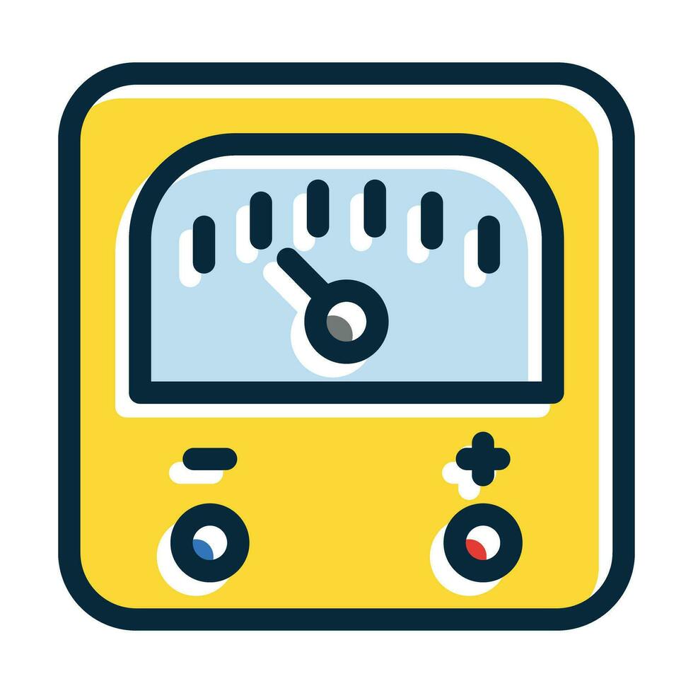 Voltmeter Vector Thick Line Filled Dark Colors Icons For Personal And Commercial Use.