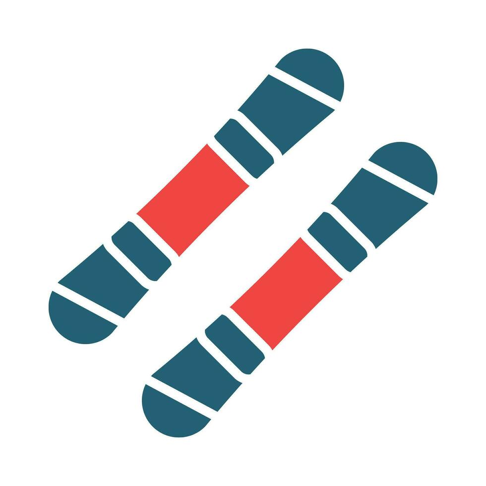 Snowboard Vector Glyph Two Color Icon For Personal And Commercial Use.