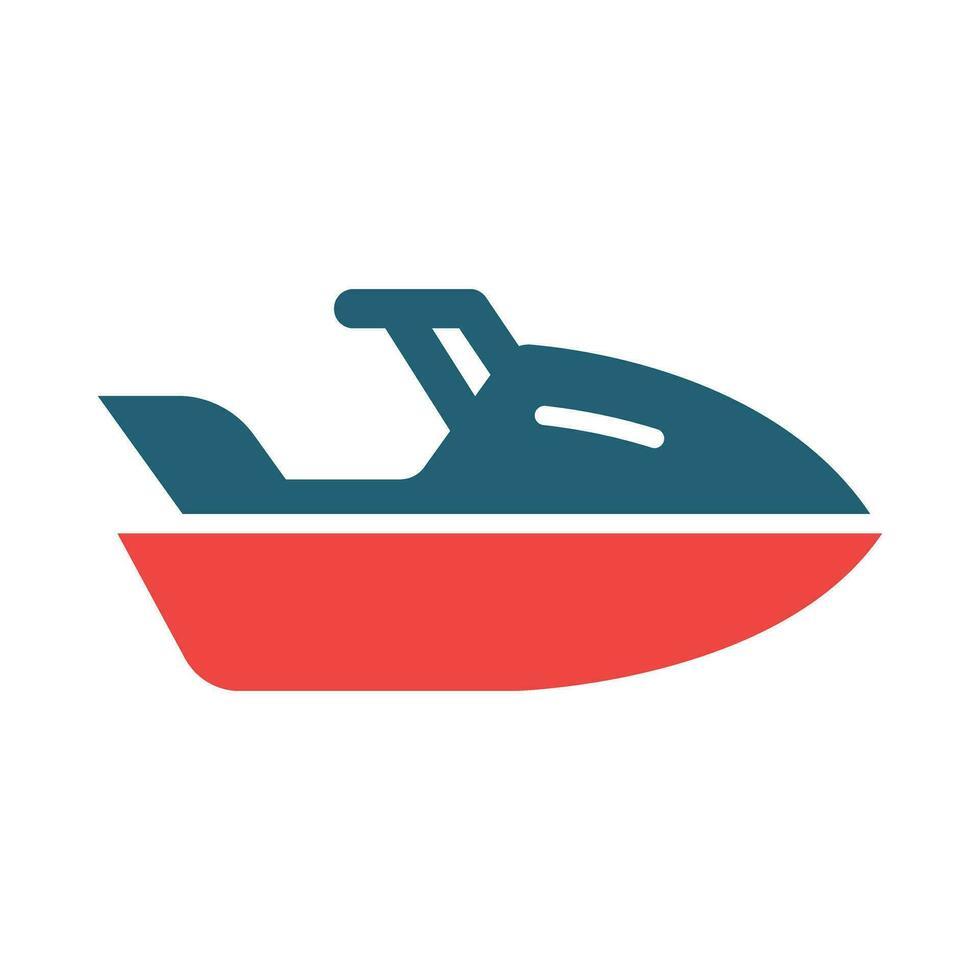 Jetski Vector Glyph Two Color Icon For Personal And Commercial Use.