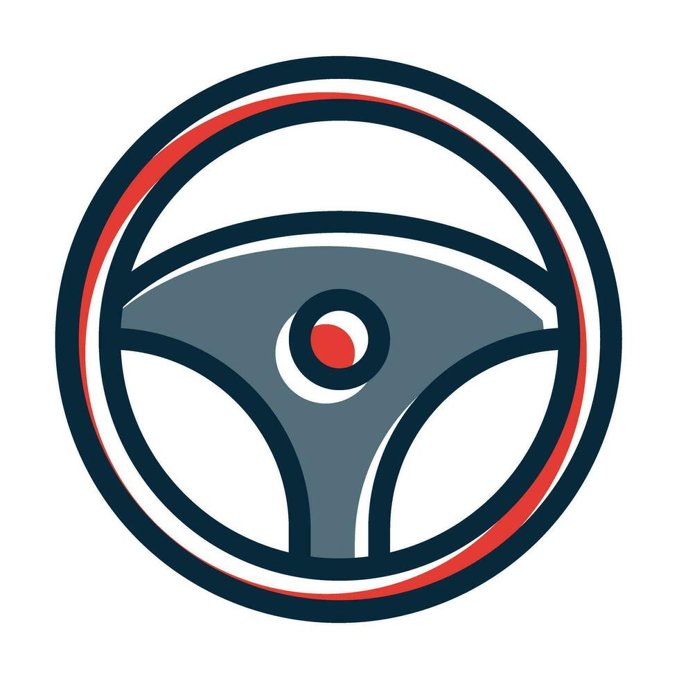 Steering Wheel Vector Thick Line Filled Dark Colors Icons For Personal And Commercial Use.