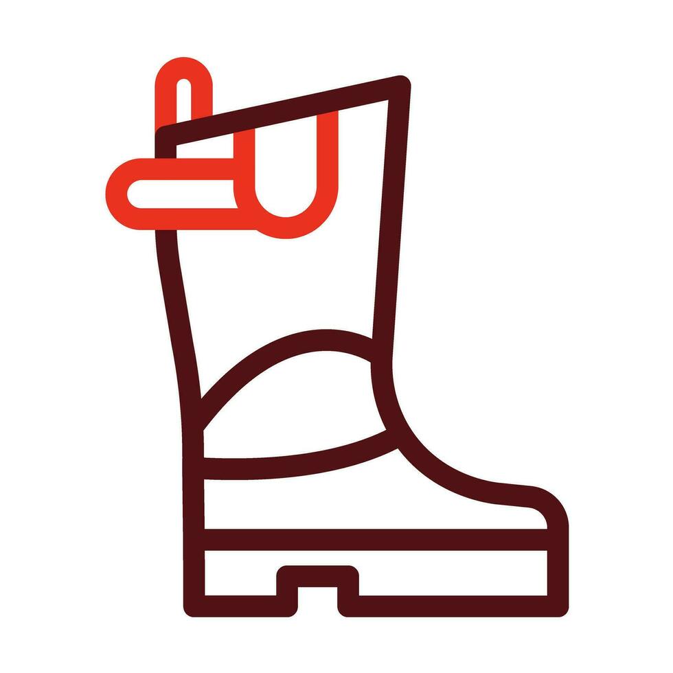 Farmer Boots Vector Thick Line Two Color Icons For Personal And Commercial Use.
