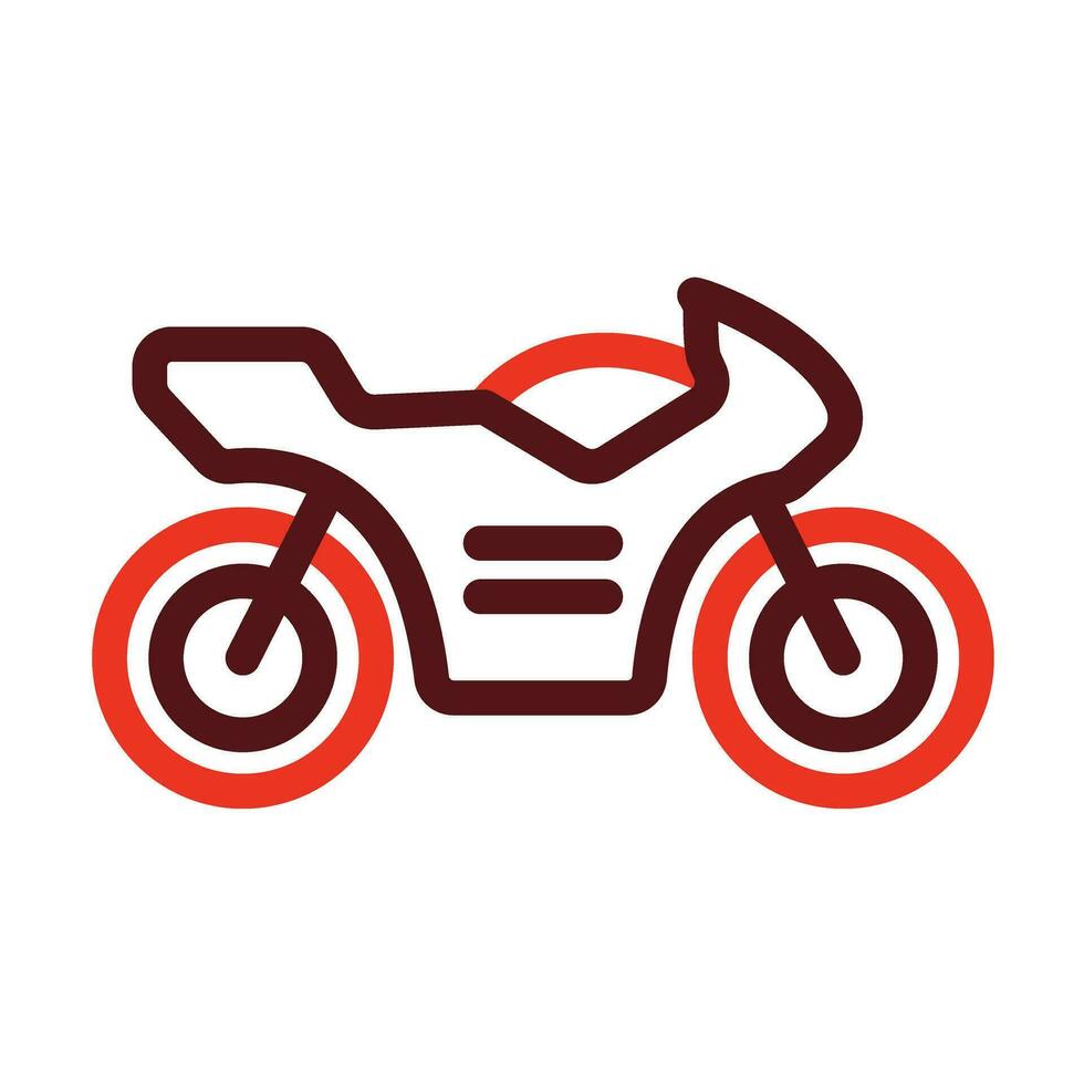 Motorcycle Vector Thick Line Two Color Icons For Personal And Commercial Use.