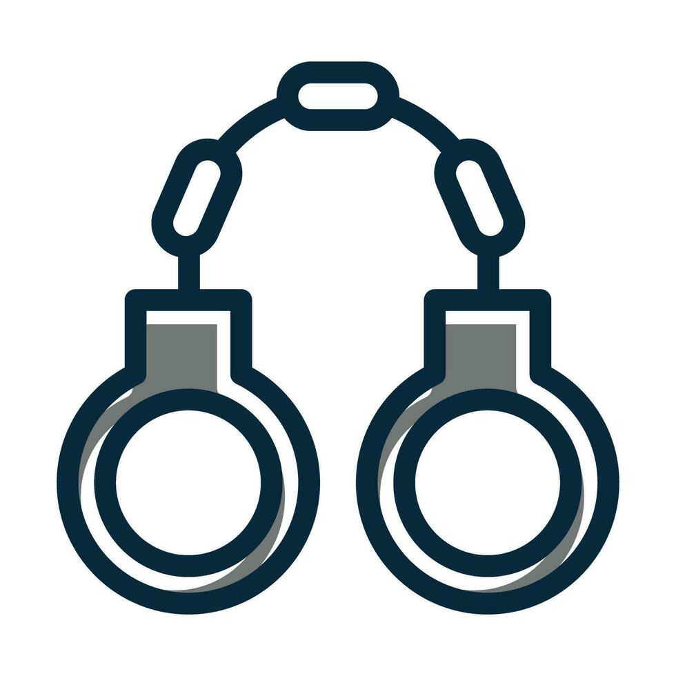 Handcuffs Vector Thick Line Filled Dark Colors Icons For Personal And Commercial Use.