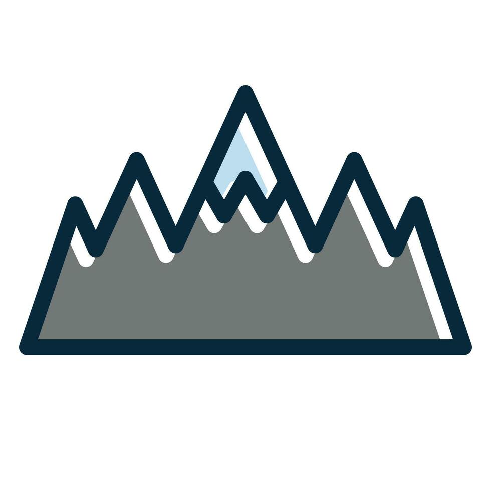 Mountains Vector Thick Line Filled Dark Colors Icons For Personal And Commercial Use.