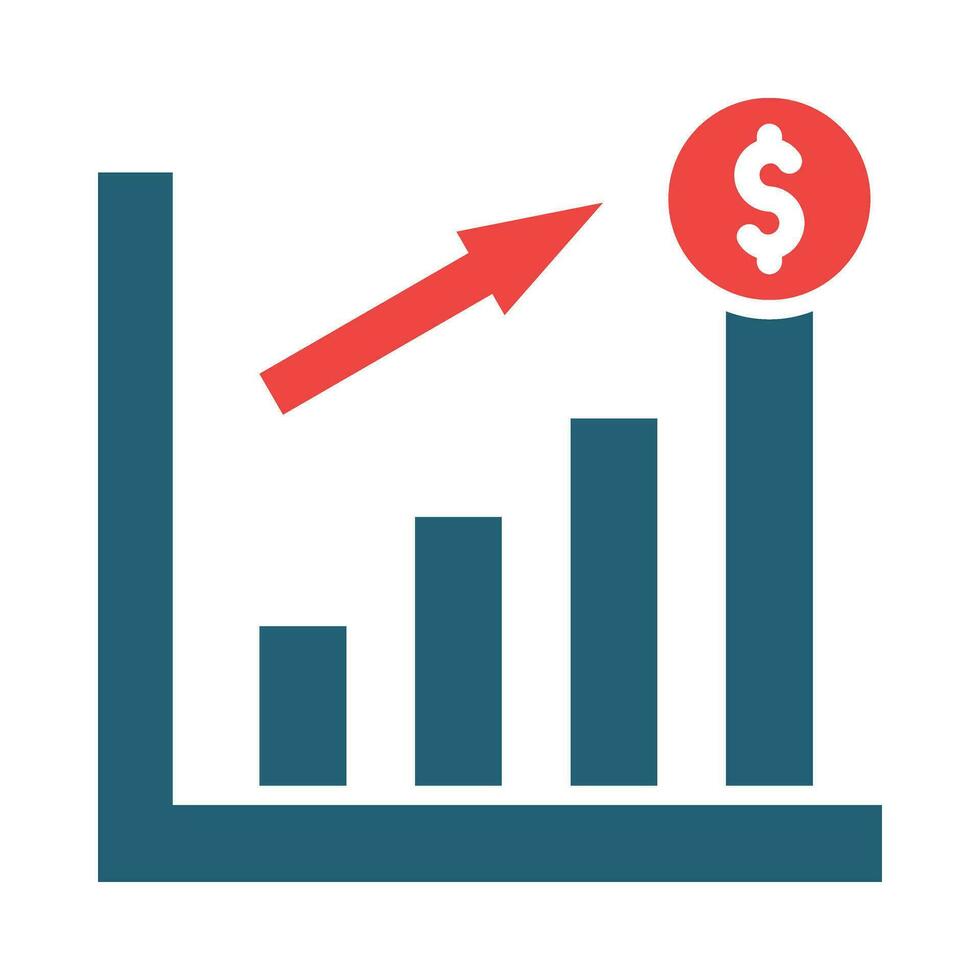 Stock Investment Vector Glyph Two Color Icon For Personal And Commercial Use.