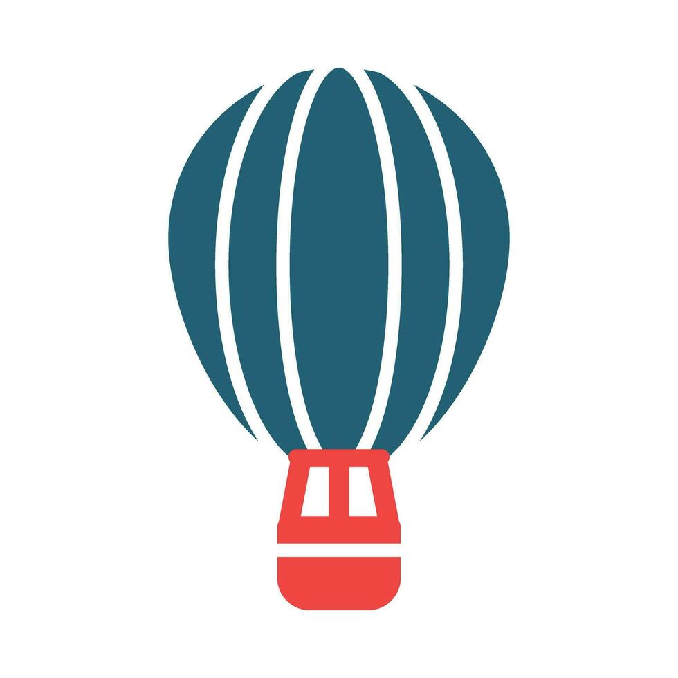 Hot Air Ballon Vector Glyph Two Color Icon For Personal And Commercial Use.