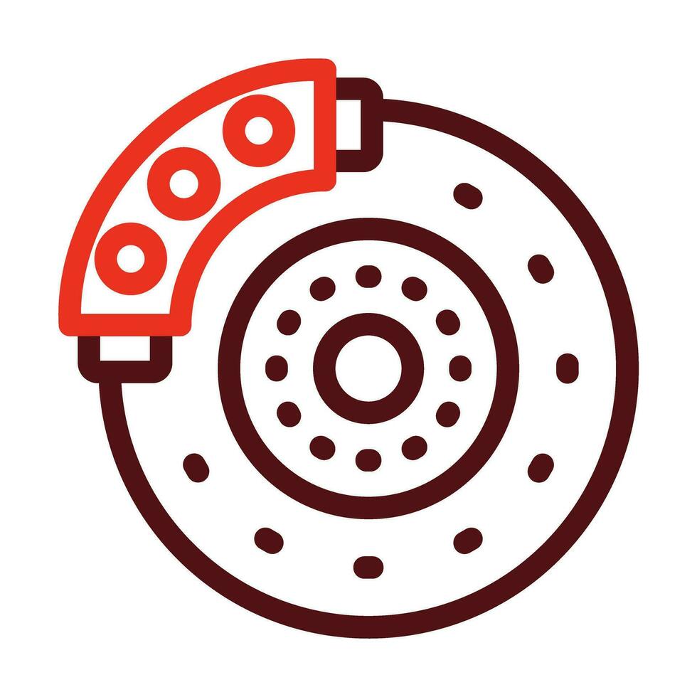 Brake Vector Thick Line Two Color Icons For Personal And Commercial Use.