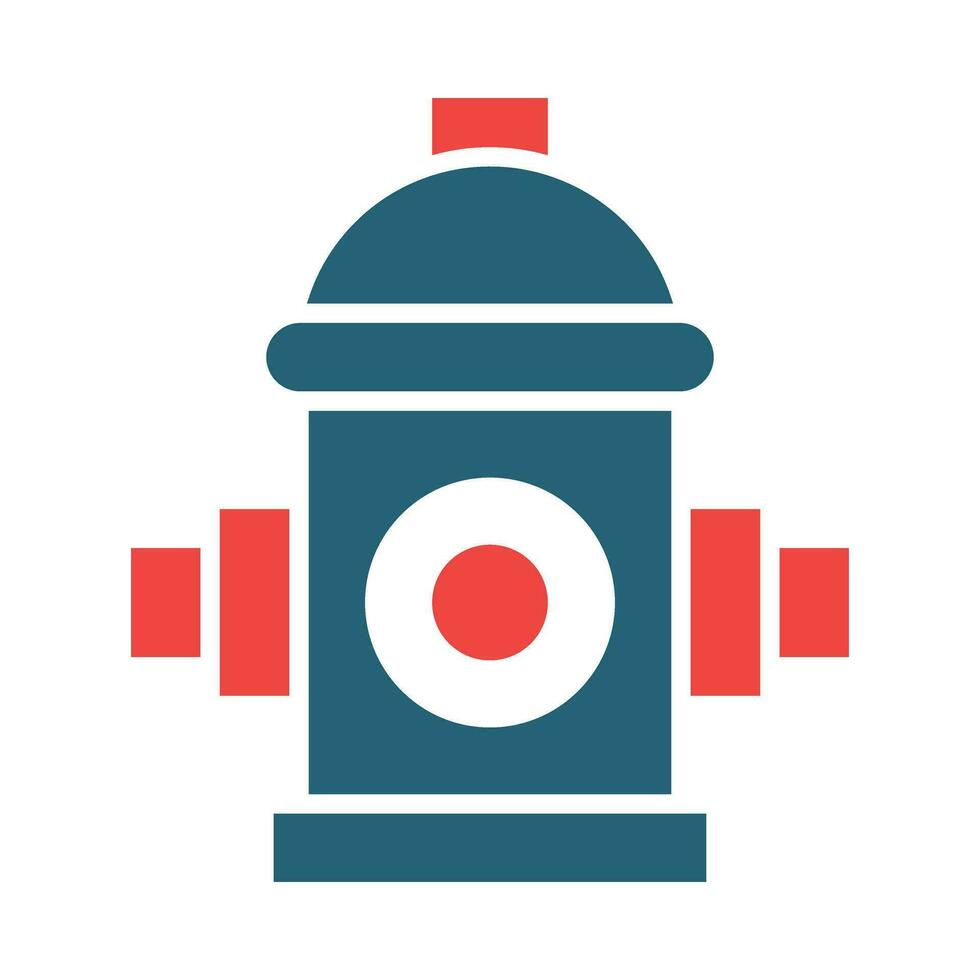 Fire Hydrant Vector Glyph Two Color Icon For Personal And Commercial Use.