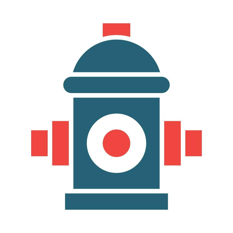 Fire Hydrant Vector Glyph Two Color Icon For Personal And Commercial Use.