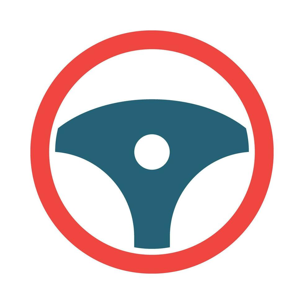 Steering Wheel Vector Glyph Two Color Icon For Personal And Commercial Use.