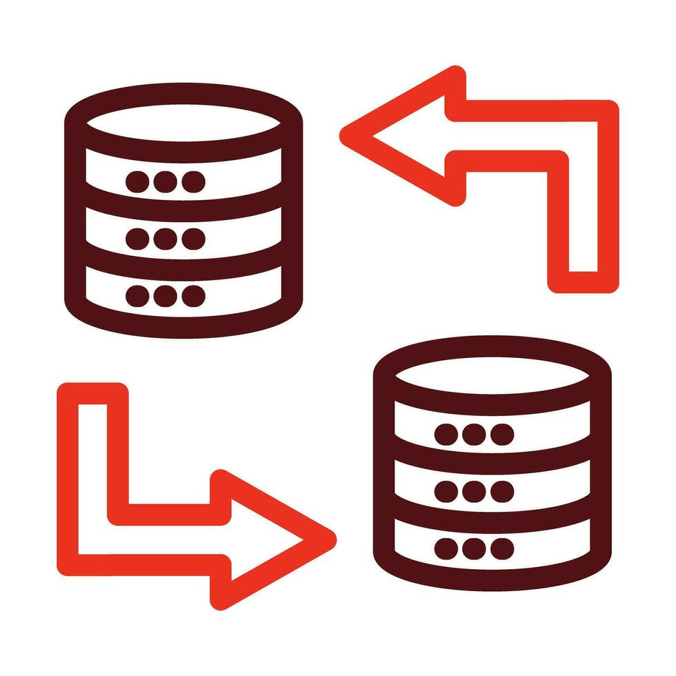 Data Transfer Vector Thick Line Two Color Icons For Personal And Commercial Use.