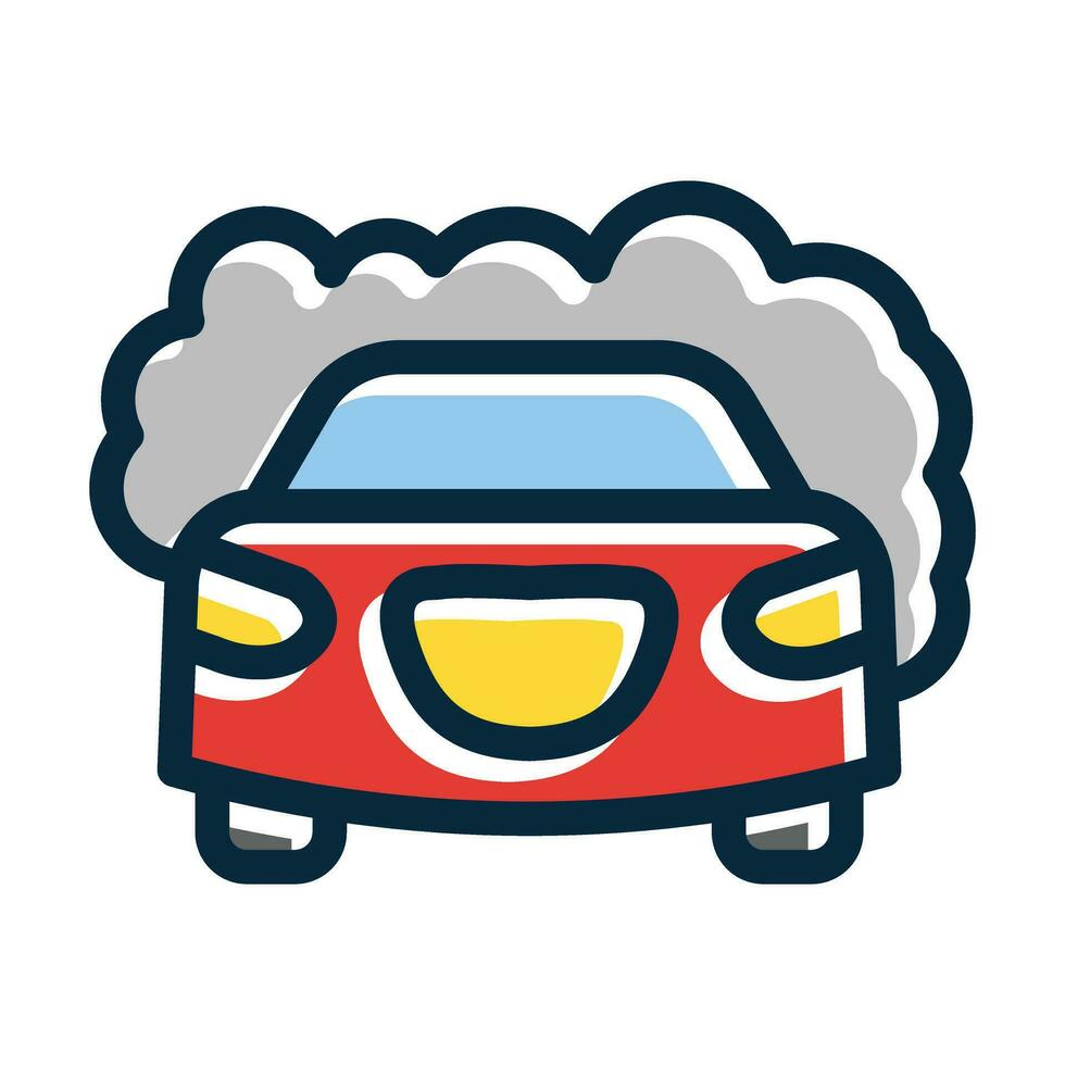 Car Wash Vector Thick Line Filled Dark Colors Icons For Personal And Commercial Use.