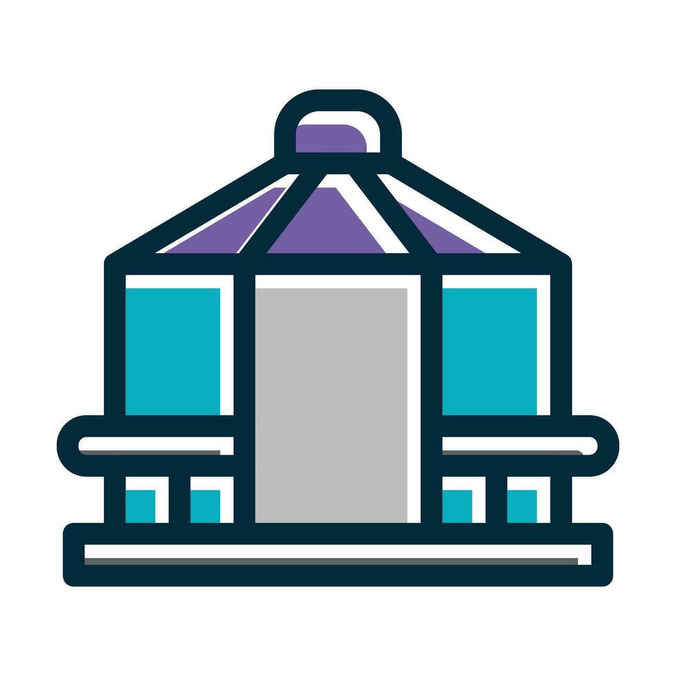 Gazebo Vector Thick Line Filled Dark Colors Icons For Personal And Commercial Use.