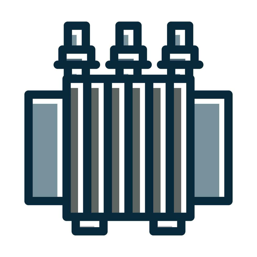 Power Transformer Vector Thick Line Filled Dark Colors Icons For Personal And Commercial Use.