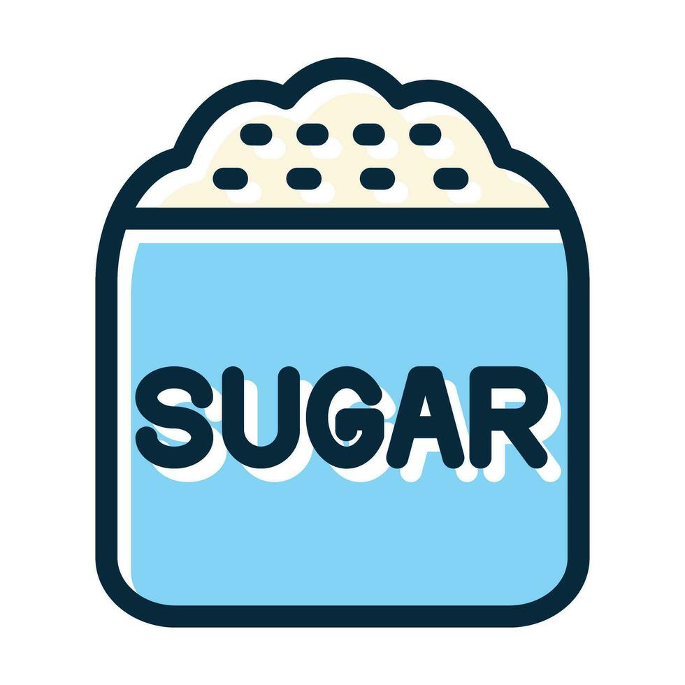 Sugar Bag Vector Thick Line Filled Dark Colors Icons For Personal And Commercial Use.