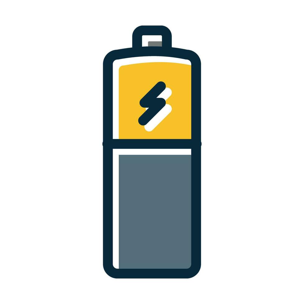 Battery Vector Thick Line Filled Dark Colors Icons For Personal And Commercial Use.