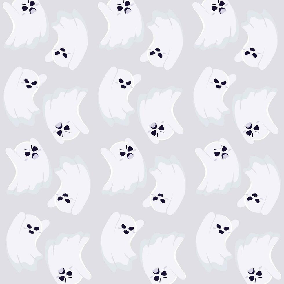 Halloween ghost character pattern background Vector illustration