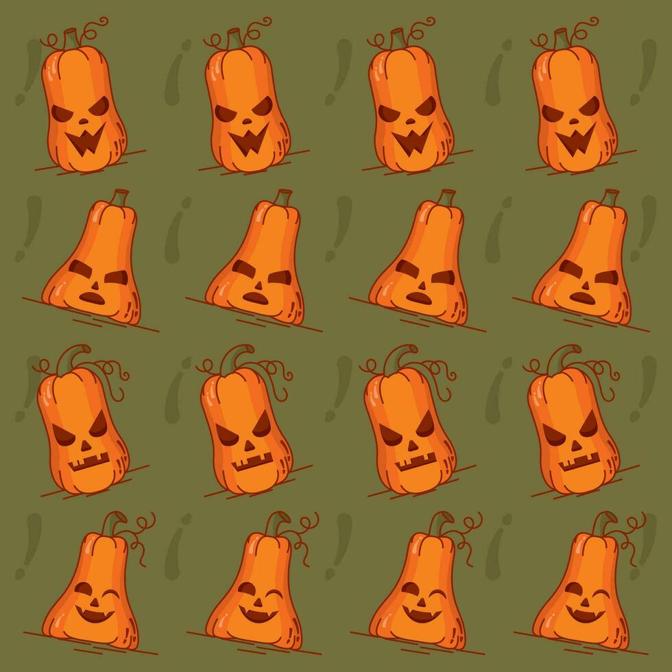 Halloween pumpkin pattern background Vector illustration