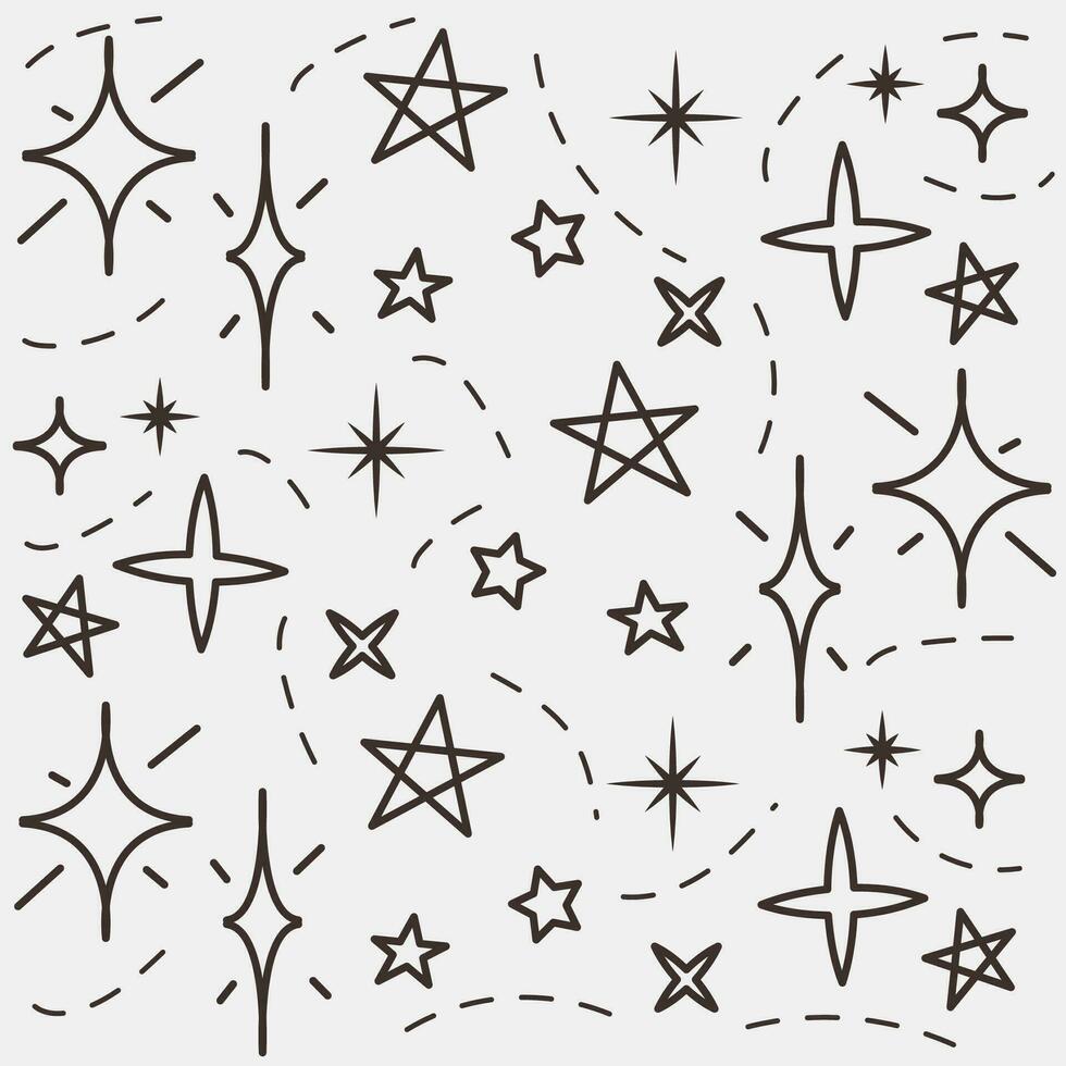Hand drawn illustration background with star shapes Vector illustration