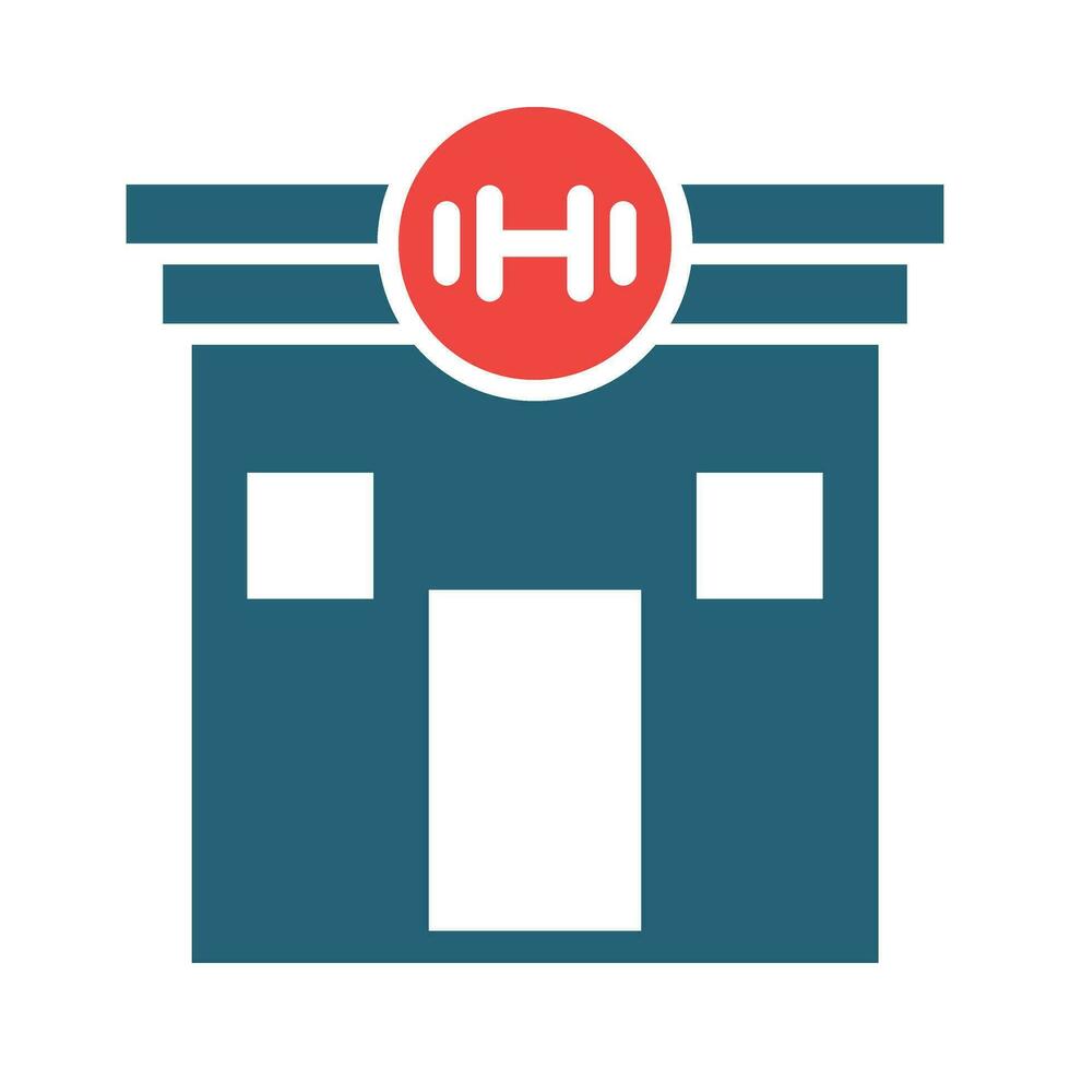 Gym Vector Glyph Two Color Icon For Personal And Commercial Use.