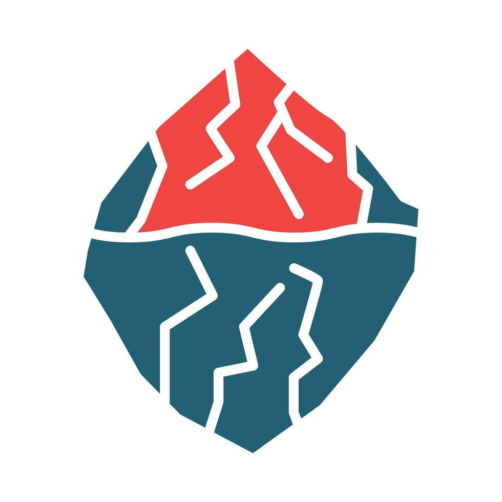 Glacier Vector Glyph Two Color Icon For Personal And Commercial Use.