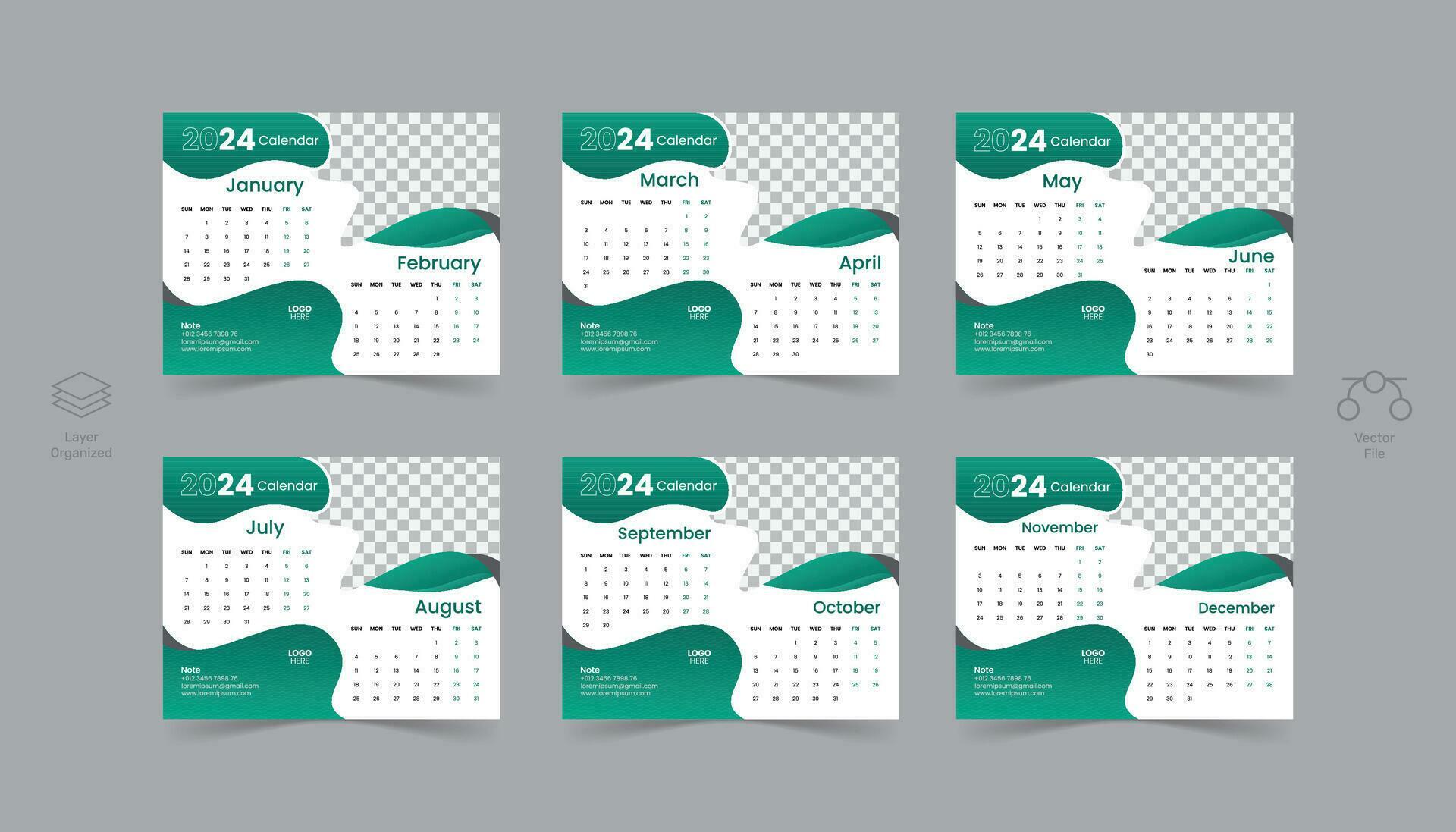 Free vector calendar design template 2024 33049948 vector art at vecteezy