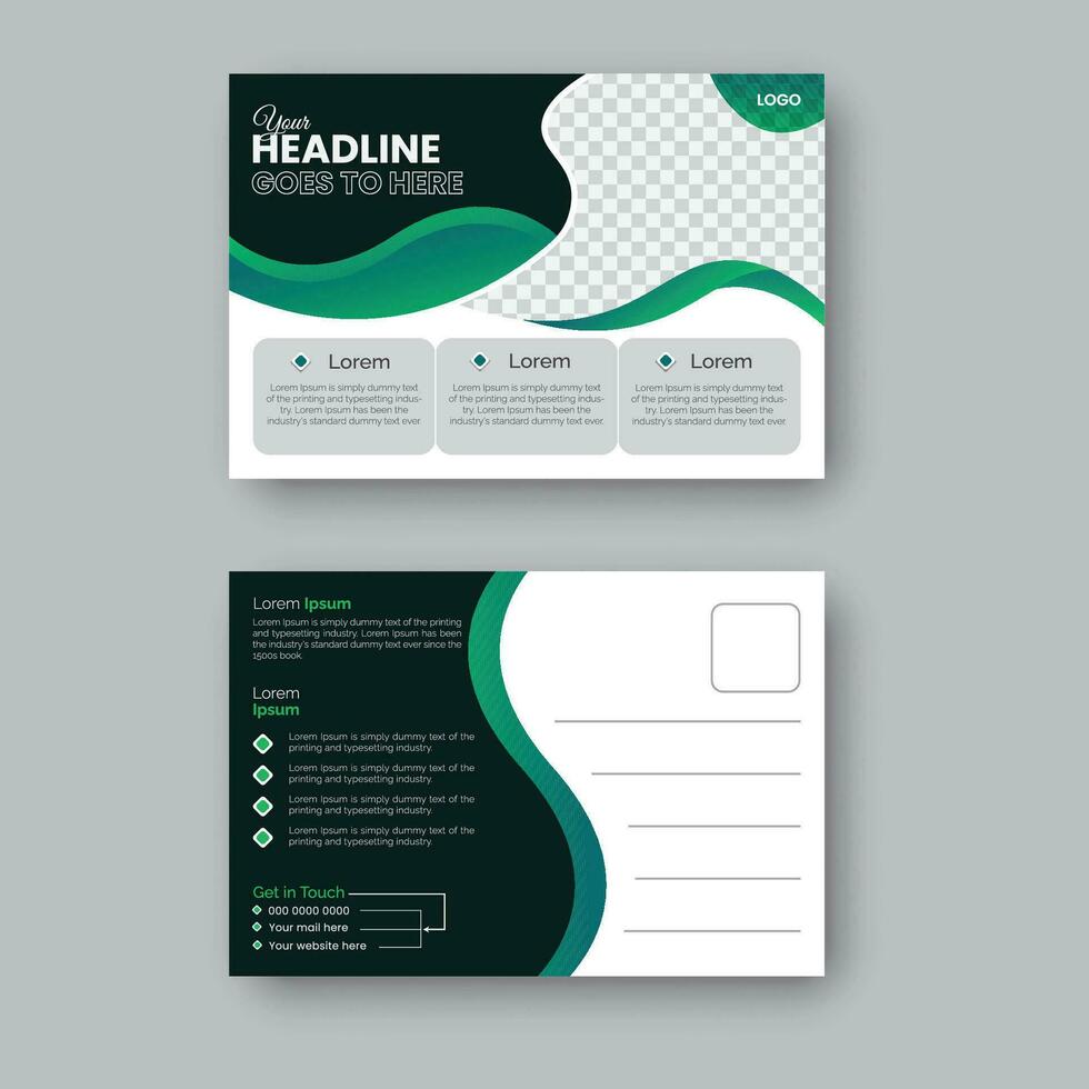 Corporate Digital Business Post Card Design. vector