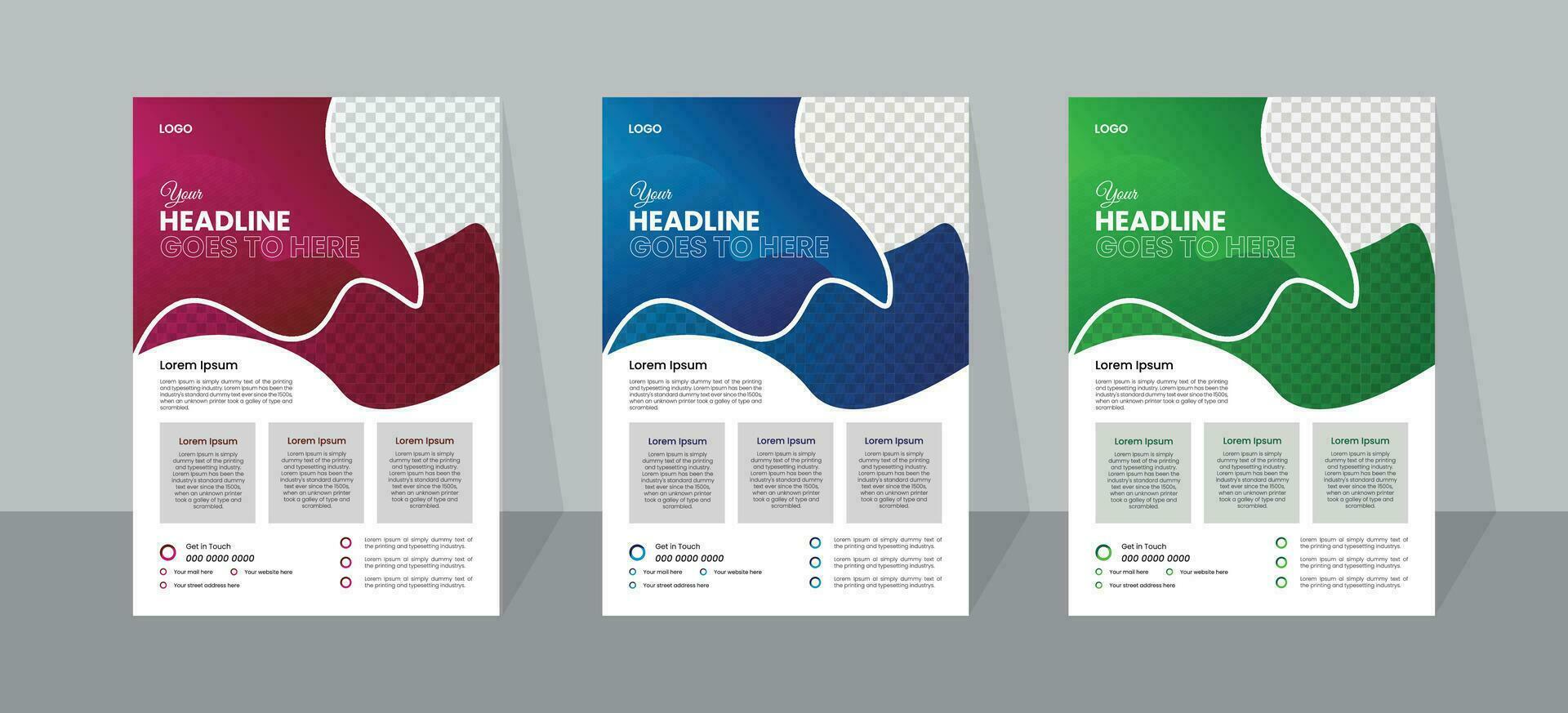 free vector creative modern leaflet set or flyer template.