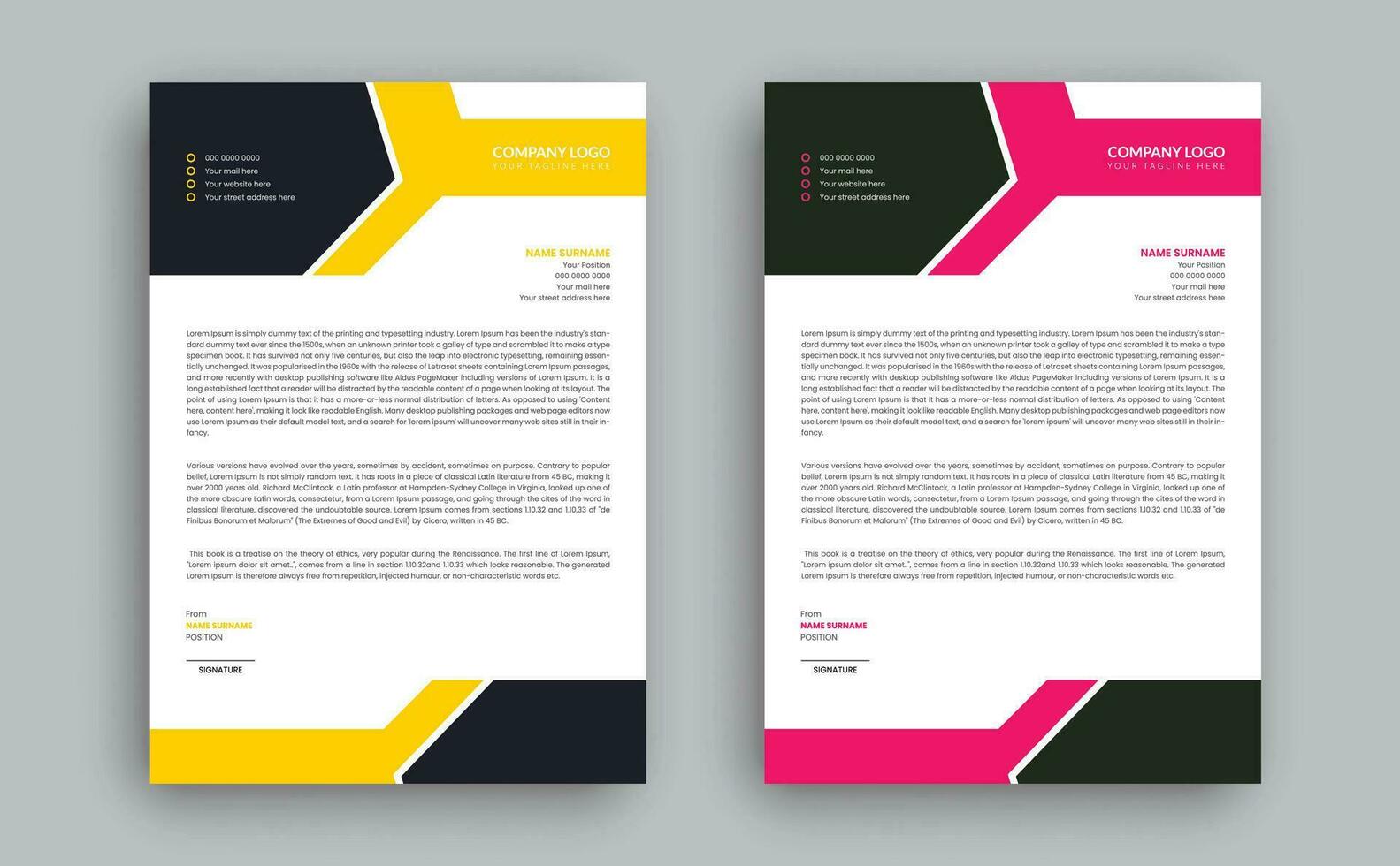 free vector modern letterhead design template.
